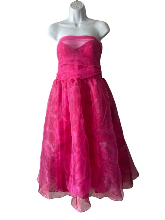 Lulus Dresses & Skirts - Lulu's Vibrant Hot Pink Tulle Strapless Party Dress